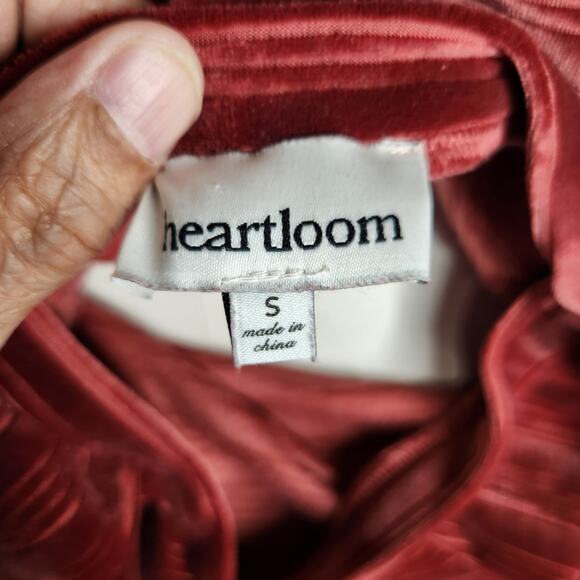 Heartloom Somi Velour Sweatshirt Top Womens Size Small Sangria Long Sleeve - Picture 8 of 11